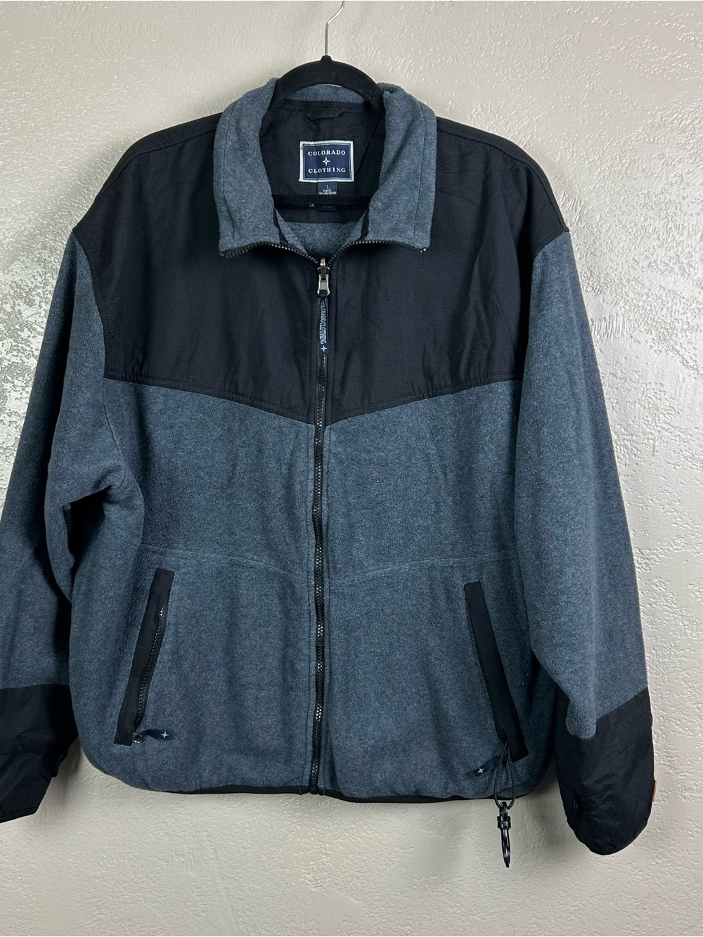 Men's Gray and Black Performance Full-Zip Jacket